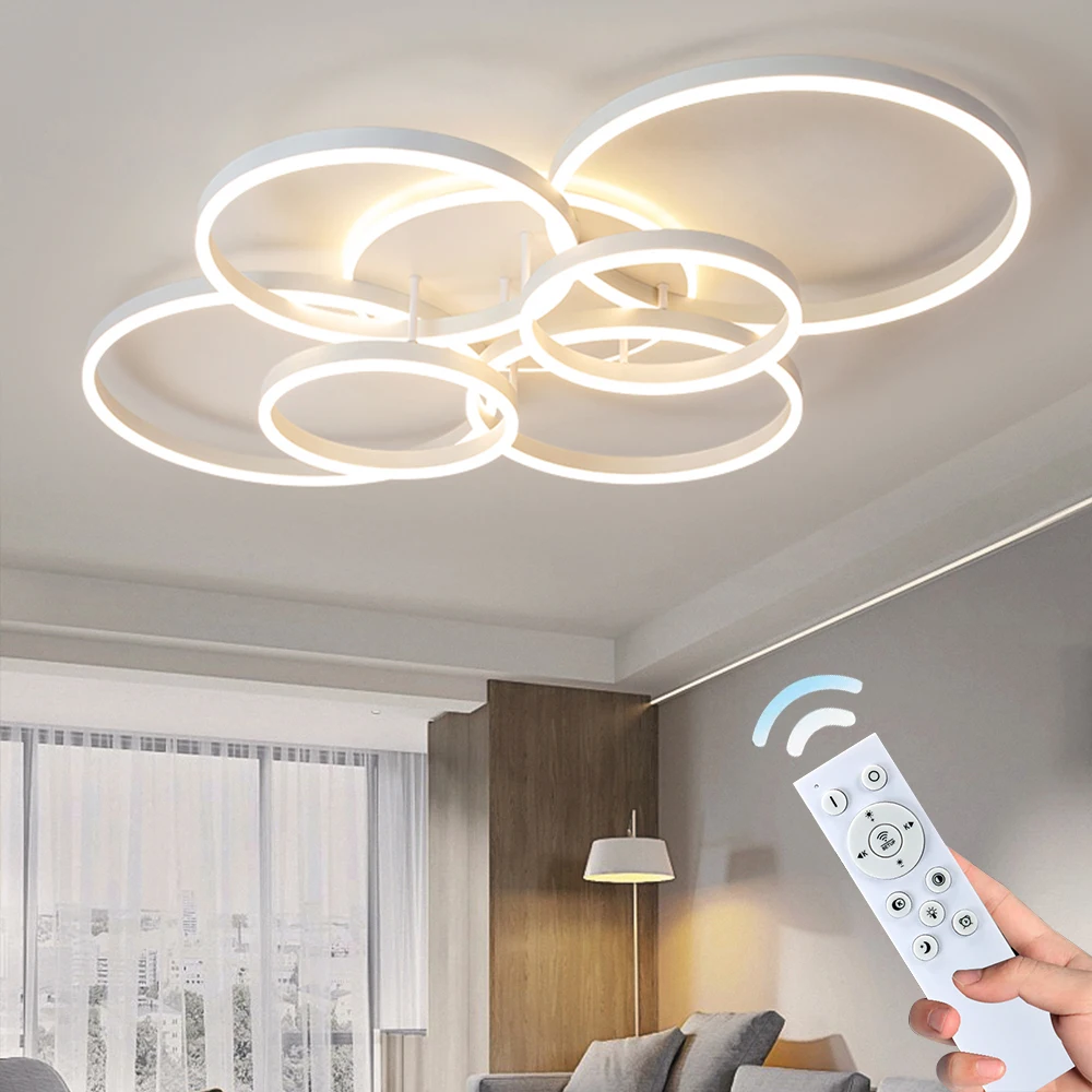 Modern Round LED Ceiling Light fixture Dimmable White Circle Rings Design Living Room Bedroom Kitchen Ceiling lamp Lighting
Modern Round LED Ceiling Light fixture Dimmable White Circle Rings Design Living Room Bedroom Kitchen Ceiling lamp Lighting