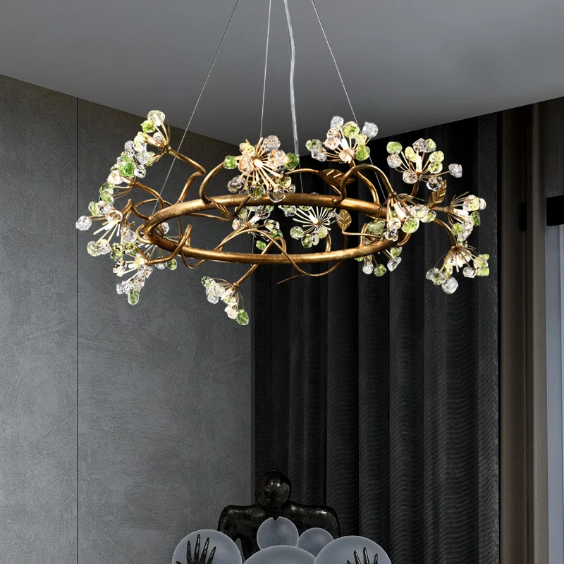 Modern Flower Fairy Ceiling Chandeliers All Copper Living Room Hanging Lamp Villa Crystal Light Home Decor Pendent Light Luster
Modern Flower Fairy Ceiling Chandeliers All Copper Living Room Hanging Lamp Villa Crystal Light Home Decor Pendent Light Luster