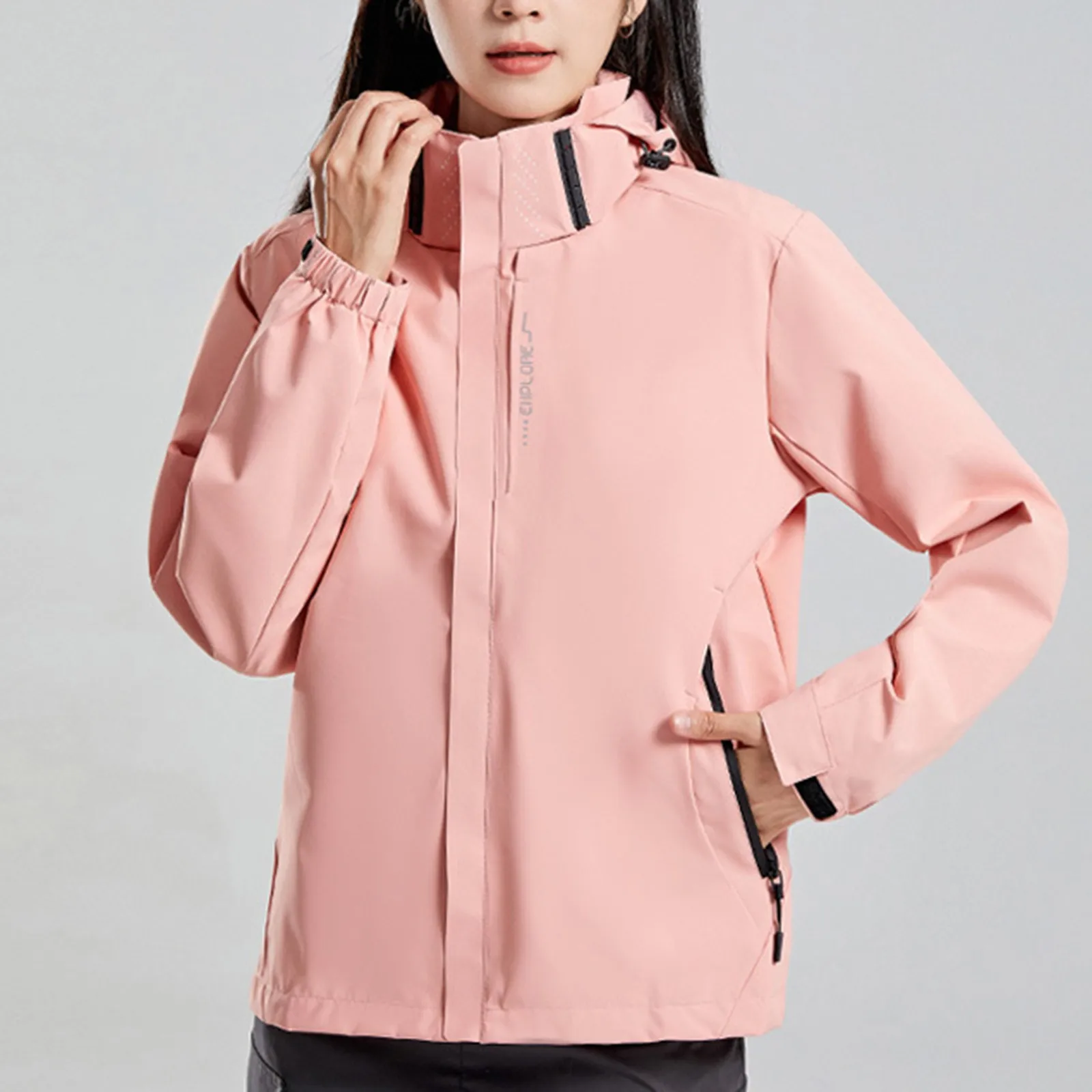 Korean Fashion Hooded Jackets Women Outdoor Hiking Turtleneck Waterproof Outwear Female Casual Windbreaker Solid Color Rain Coat
Korean Fashion Hooded Jackets Women Outdoor Hiking Turtleneck Waterproof Outwear Female Casual Windbreaker Solid Color Rain Coat