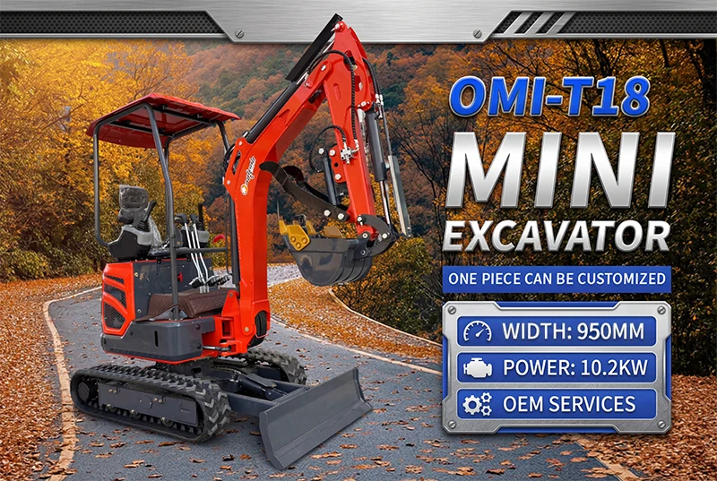 OMI T18 Swing Arm Small Excavator - Customized for Efficient Farm Work
OMI T18 Swing Arm Small Excavator - Customized for Efficient Farm Work