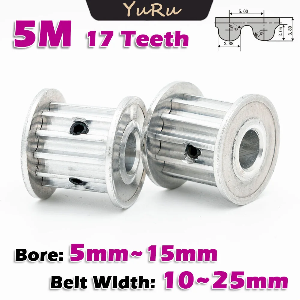 HTD5M AF 17Teeth Timing Belt Pulley 17T HTD 5M Belt Width 11~27mm Bore 5~15mm 17 Teeth CNC 5M Driving Sheave Transmission Wheel
HTD5M AF 17Teeth Timing Belt Pulley 17T HTD 5M Belt Width 11~27mm Bore 5~15mm 17 Teeth CNC 5M Driving Sheave Transmission Wheel