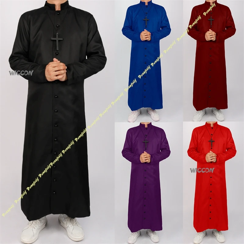Halloween Priest Godfather Cosplay Costume Medieval Clergy Robe 5 Colors with Free Cross Necklace Gift
Halloween Priest Godfather Cosplay Costume Medieval Clergy Robe 5 Colors with Free Cross Necklace Gift
