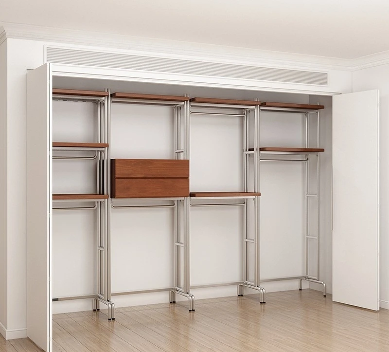 Open Wardrobe for Nordic Loft Style Walk-in Closet Clothing Rack Floor Standing Bedroom Wardrobe Metal Coat and Storage Shelf
Open Wardrobe for Nordic Loft Style Walk-in Closet Clothing Rack Floor Standing Bedroom Wardrobe Metal Coat and Storage Shelf