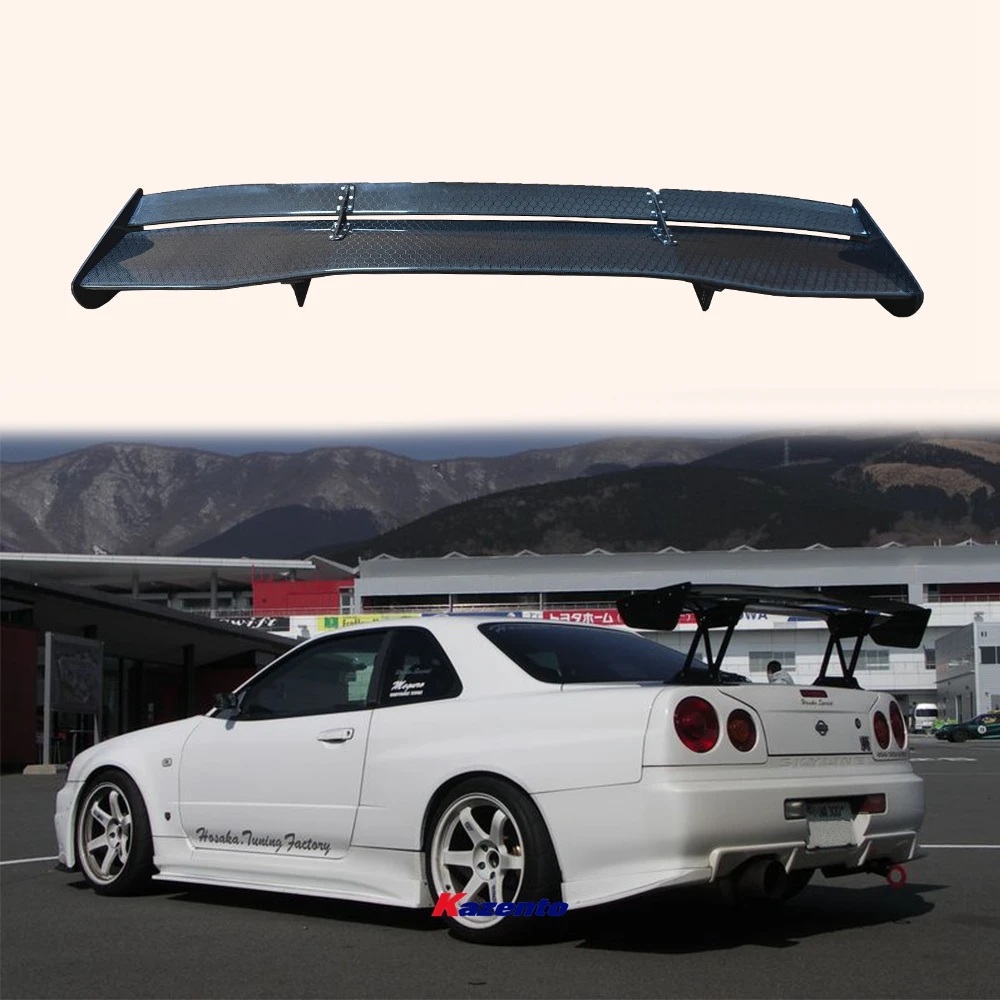 For Nissan Skyline R34 GTR GTT VC Style Honeycomb Carbon GT Rear Trunk Spoiler 1600mm Wing (Street Version Low Stand 290mm)
For Nissan Skyline R34 GTR GTT VC Style Honeycomb Carbon GT Rear Trunk Spoiler 1600mm Wing (Street Version Low Stand 290mm)
