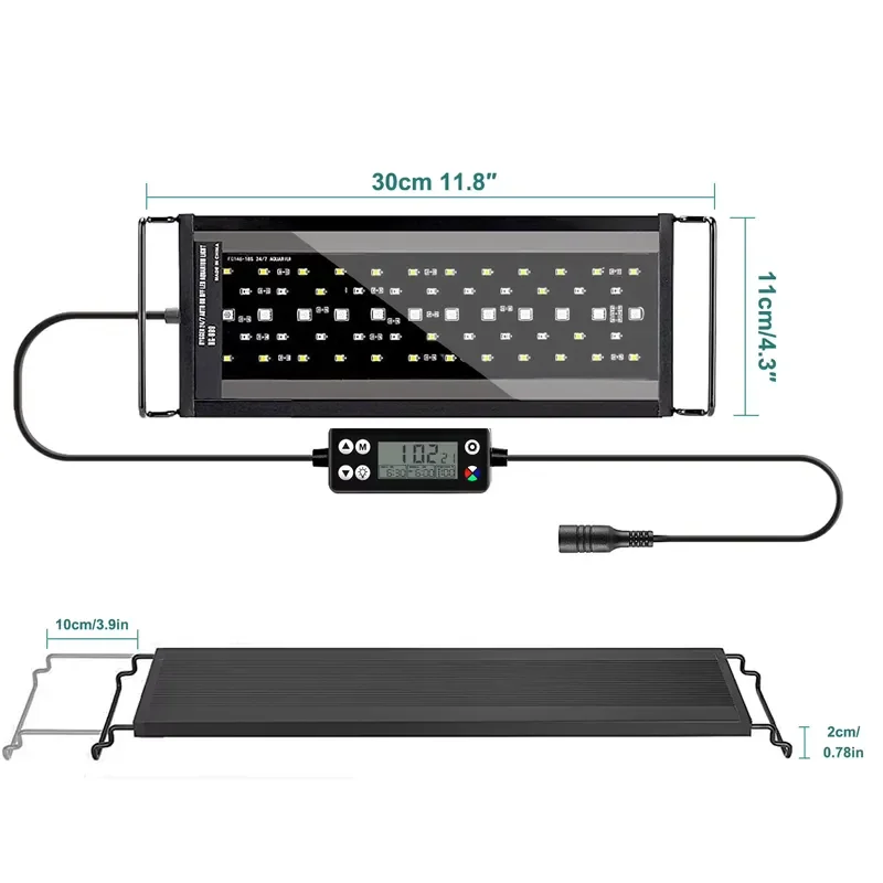 For SIROKA SERK-YFT 30cm 14W Full Spectrum LED Aquarium Light for Fish Tank and Aquatic Plants WRGB LED Aquarium Light with
For SIROKA SERK-YFT 30cm 14W Full Spectrum LED Aquarium Light for Fish Tank and Aquatic Plants WRGB LED Aquarium Light with