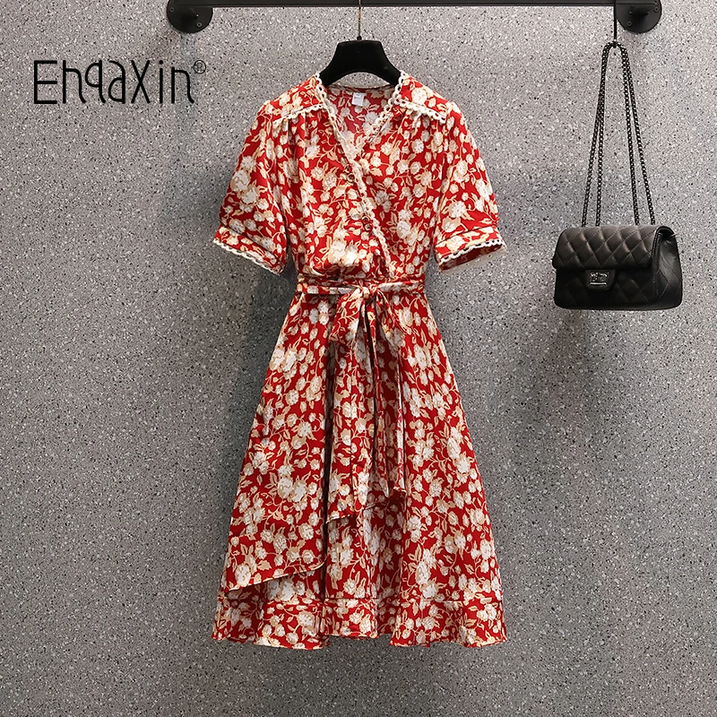 EHQAXIN Summer New Ladies V-Neck Floral Dress Fashion French Small Fragrance Irregular Ruffle Lace A-Line Dresses Female M-4XL
EHQAXIN Summer New Ladies V-Neck Floral Dress Fashion French Small Fragrance Irregular Ruffle Lace A-Line Dresses Female M-4XL