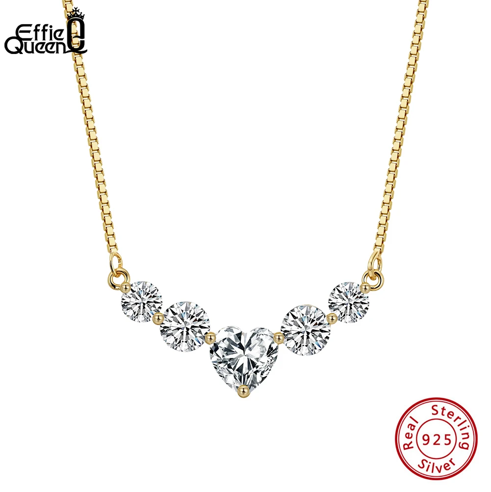 EFFIE QUEEN 925 Pure Silver Heart Cut Moissanite Pendant Necklace Romantic Shiny Fine Jewelry for Women Valentine's Gift MON13
EFFIE QUEEN 925 Pure Silver Heart Cut Moissanite Pendant Necklace Romantic Shiny Fine Jewelry for Women Valentine's Gift MON13