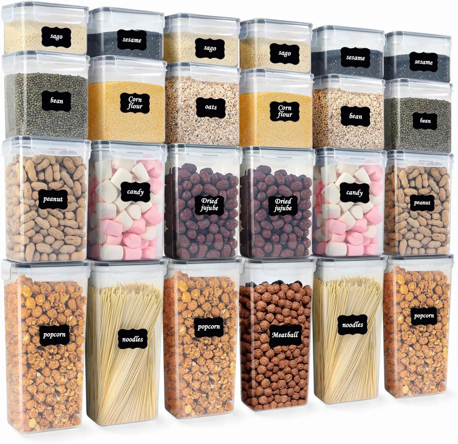 Airtight Plastic Food Storage Containers with Lids, 24 PCS Plastic Storage Containers with Lids Kitchen Canisters, Organizadores
Airtight Plastic Food Storage Containers with Lids, 24 PCS Plastic Storage Containers with Lids Kitchen Canisters, Organizadores