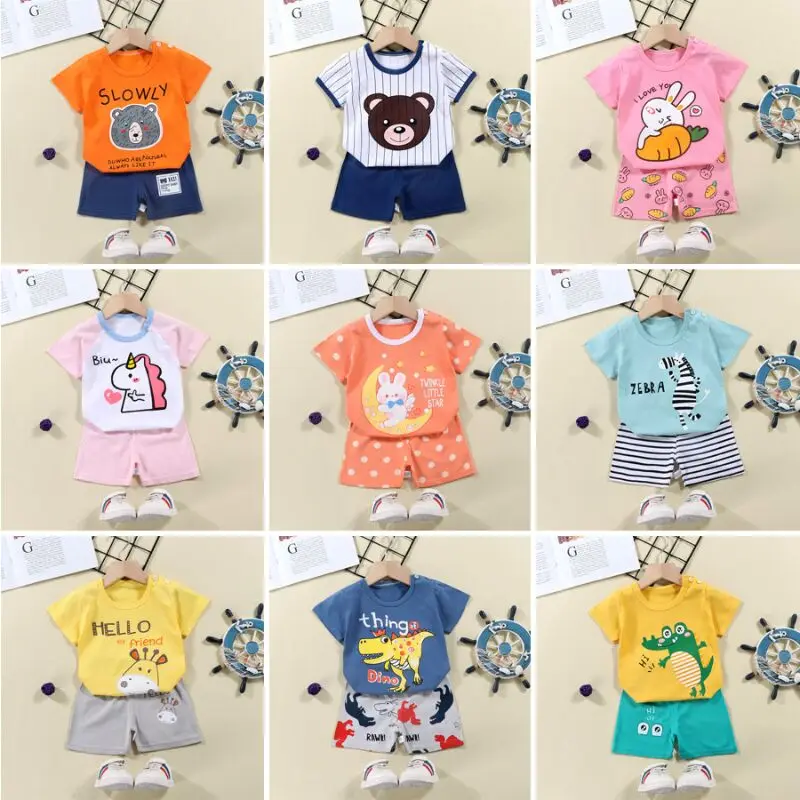 Summer Infant Newborn Baby Boy Clothes Children Clothing Set for Girls Kids T-Shirt Shorts 2PCS Outfits Cotton Cartoon Clothes
Summer Infant Newborn Baby Boy Clothes Children Clothing Set for Girls Kids T-Shirt Shorts 2PCS Outfits Cotton Cartoon Clothes
