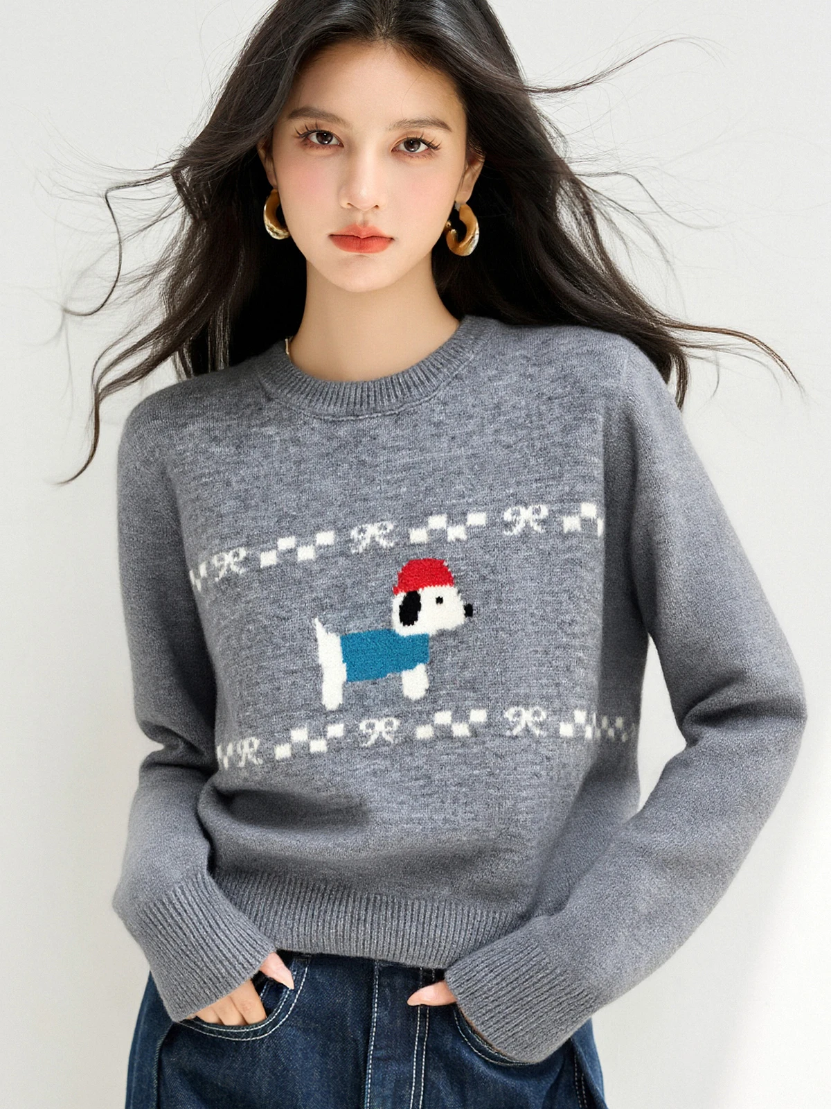 Осень-зима 2025, женский свитер с рисунком таксы, трикотаж с вышивкой, пуловер, топ с длинными рукавами, свободная женская одежда 510902
Осень-зима 2025, женский свитер с рисунком таксы, трикотаж с вышивкой, пуловер, топ с длинными рукавами, свободная женская одежда 510902