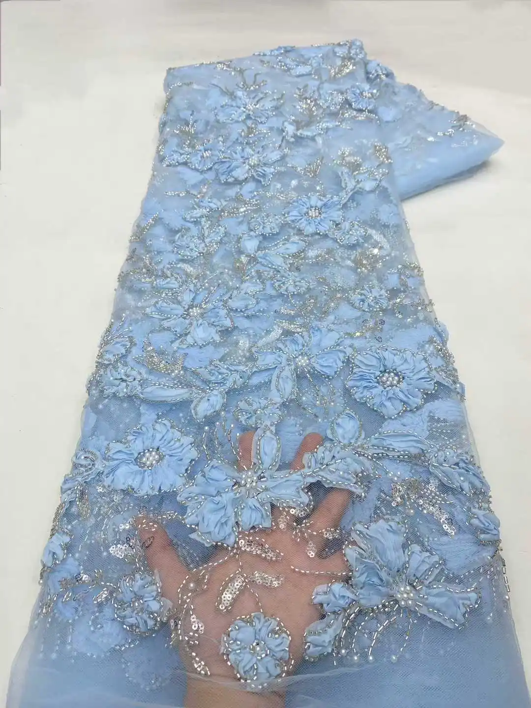 Elegant French 3D Mesh Bead Embroidery 2025 Sequins Lace Fabric African Nigerian Beaded Lace Fabrics For Wedding Dresses
Elegant French 3D Mesh Bead Embroidery 2025 Sequins Lace Fabric African Nigerian Beaded Lace Fabrics For Wedding Dresses