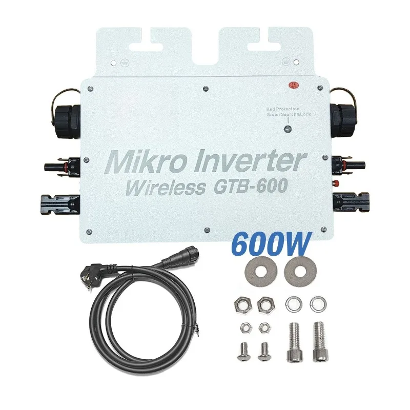 600W Micro Inverter with WiFi Grid Tie for 2x300W Solar Panels
600W Micro Inverter with WiFi Grid Tie for 2x300W Solar Panels