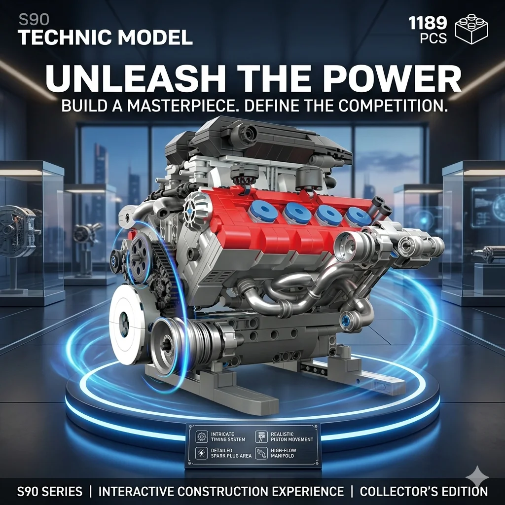 1189PCS S90 Engine Building Blocks MOC DIY Technic Mechanical Motor Bricks with Working Pistons Science STEM Toy Gift for Adults
1189PCS S90 Engine Building Blocks MOC DIY Technic Mechanical Motor Bricks with Working Pistons Science STEM Toy Gift for Adults