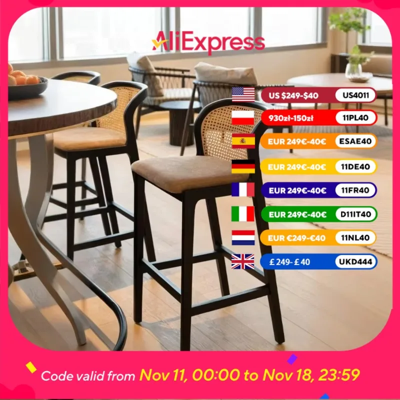 Nordic Back Bar Stools High Modern Rattan Wooden Household Backrest Kitchen Bar Stools Dining Vintage Barkruk Home Furniture
Nordic Back Bar Stools High Modern Rattan Wooden Household Backrest Kitchen Bar Stools Dining Vintage Barkruk Home Furniture
