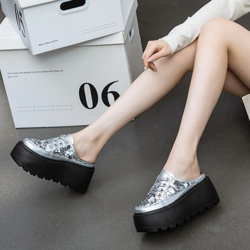 8cm Genuine Leather Synthetic Slip on Platform Wedge Slippers 2026 Bling Women Rome Pump Sandals Summer High Heels Fashion Shoes
8cm Genuine Leather Synthetic Slip on Platform Wedge Slippers 2026 Bling Women Rome Pump Sandals Summer High Heels Fashion Shoes
