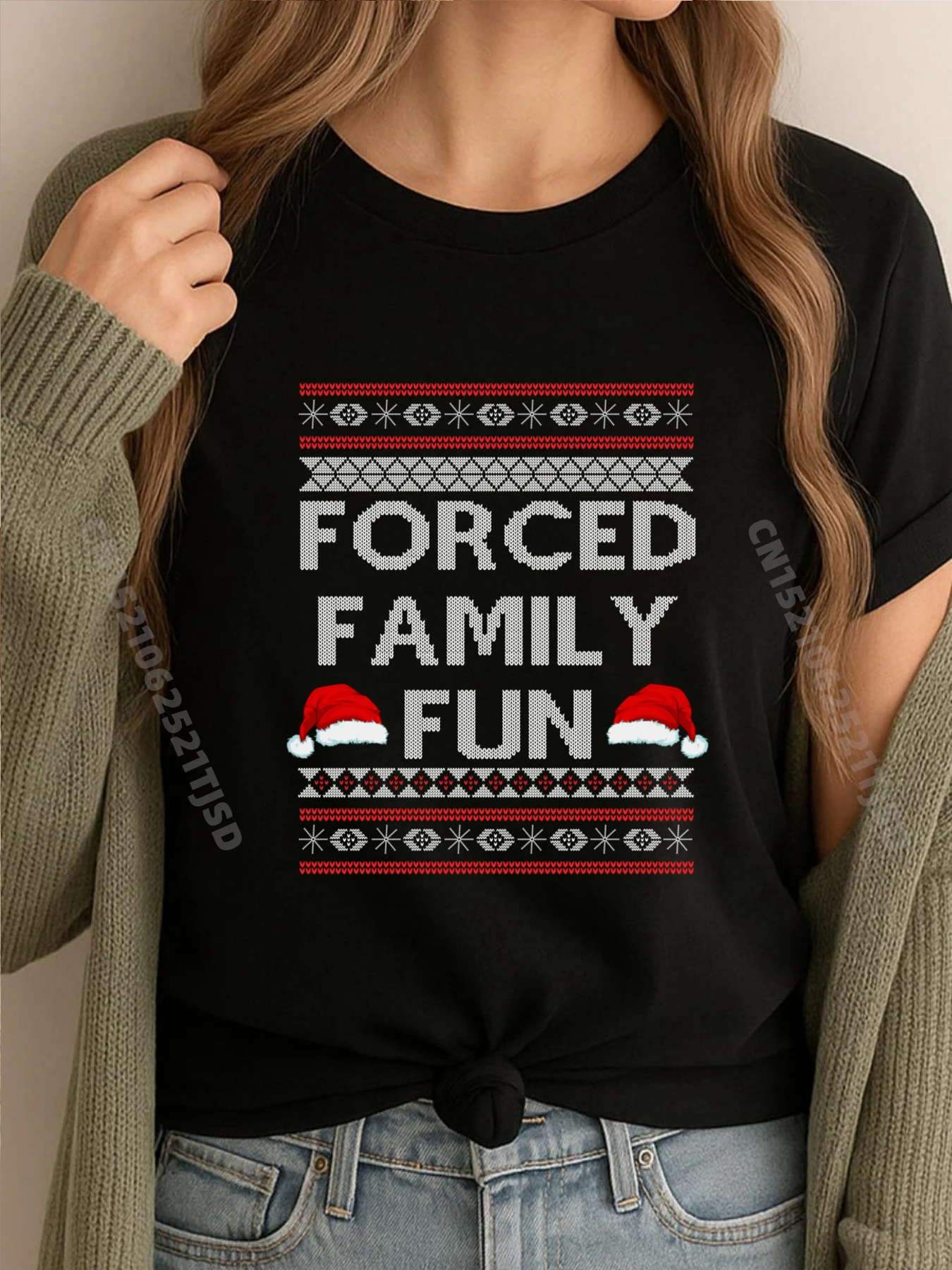 Forced Family Fun саркастическая рождественская уродливая милая футболка большого размера, одежда Camisetas Hombre, большая и высокая веганская футболка 
Forced Family Fun саркастическая рождественская уродливая милая футболка большого размера, одежда Camisetas Hombre, большая и высокая веганская футболка