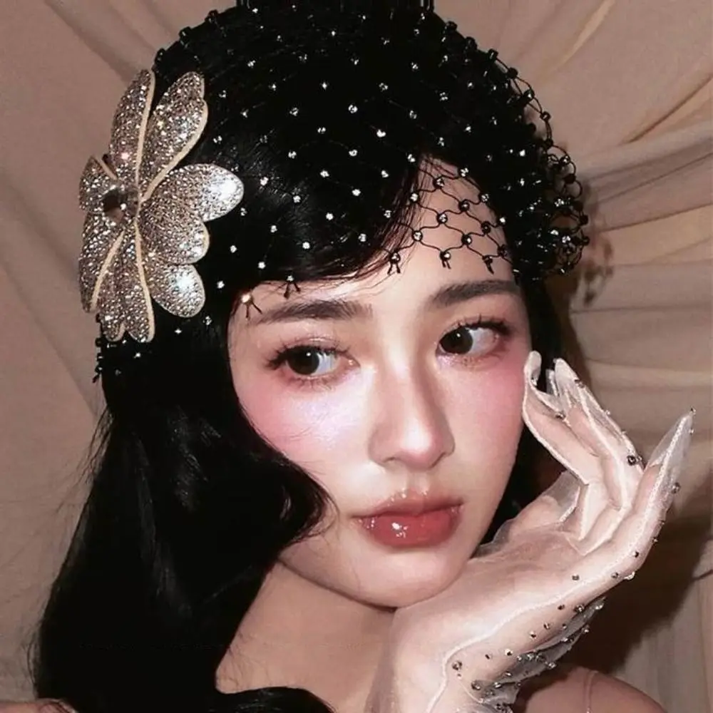 Stylish Exquisite Bridal Veils Flower Black Bride Head Net Luxury Rhinestones Wedding Headwear Hair Jewelry
Stylish Exquisite Bridal Veils Flower Black Bride Head Net Luxury Rhinestones Wedding Headwear Hair Jewelry
