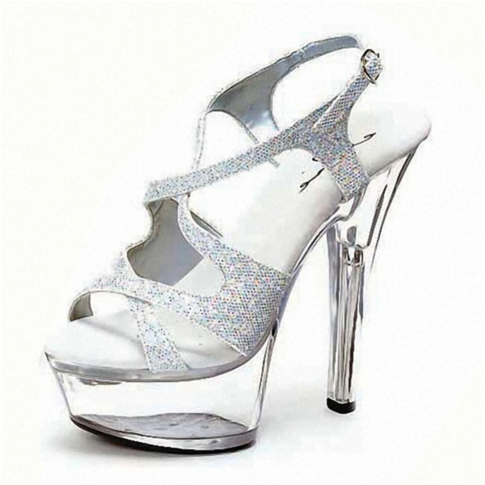 Новинка 2023 года, женские прозрачные босоножки на платформе, туфли на шпильке 15 см с серебристыми блестками для летних свадебных платьев
Новинка 2023 года, женские прозрачные босоножки на платформе, туфли на шпильке 15 см с серебристыми блестками для летних свадебных платьев