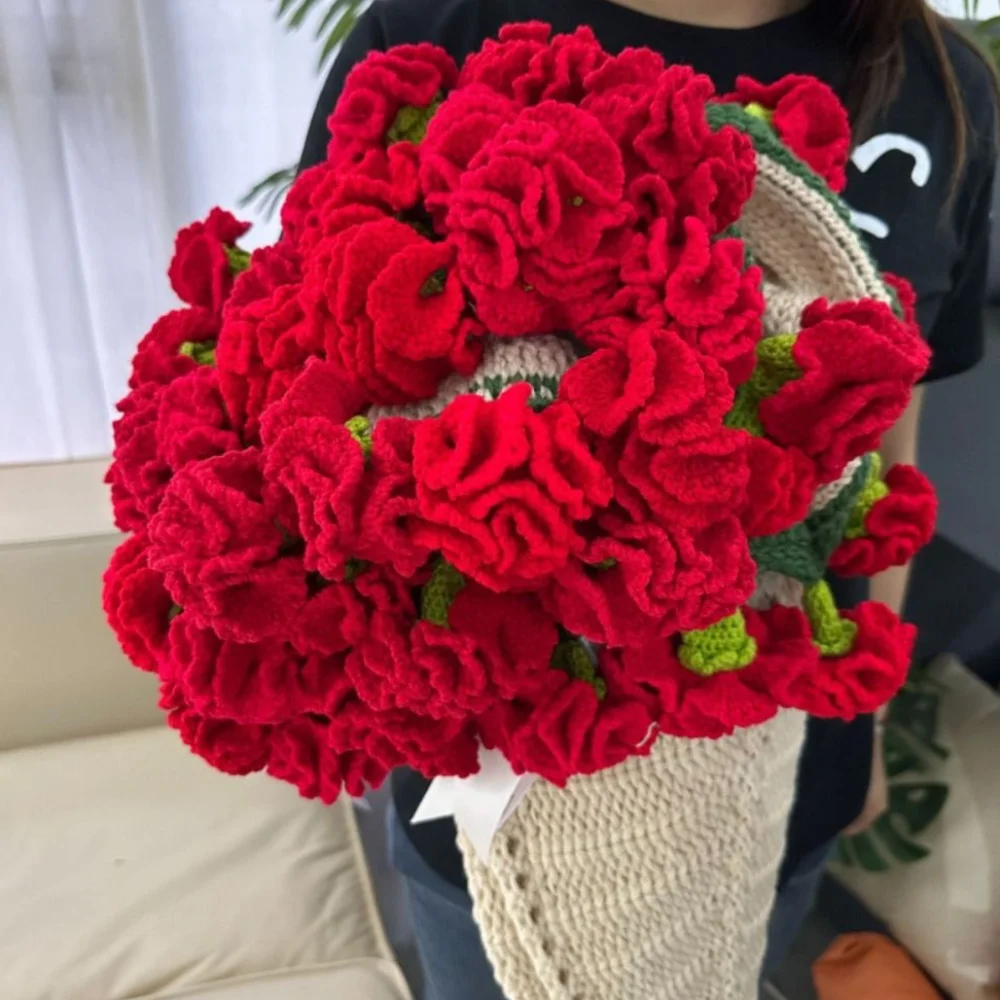 Crochet Carnation Bouquet Blanket Finished Fashion Knitted Flower Blanket DIY Craft Carnation Nap Blanket Valentine's Day
Crochet Carnation Bouquet Blanket Finished Fashion Knitted Flower Blanket DIY Craft Carnation Nap Blanket Valentine's Day