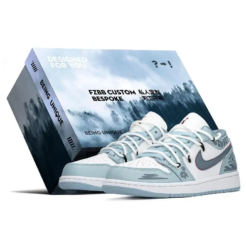 【Customize】Air Jordan 1 Vintage Basketball Shoes Women's Low-top Gray/Blue Sneakers shoes DC0774-164
【Customize】Air Jordan 1 Vintage Basketball Shoes Women's Low-top Gray/Blue Sneakers shoes DC0774-164