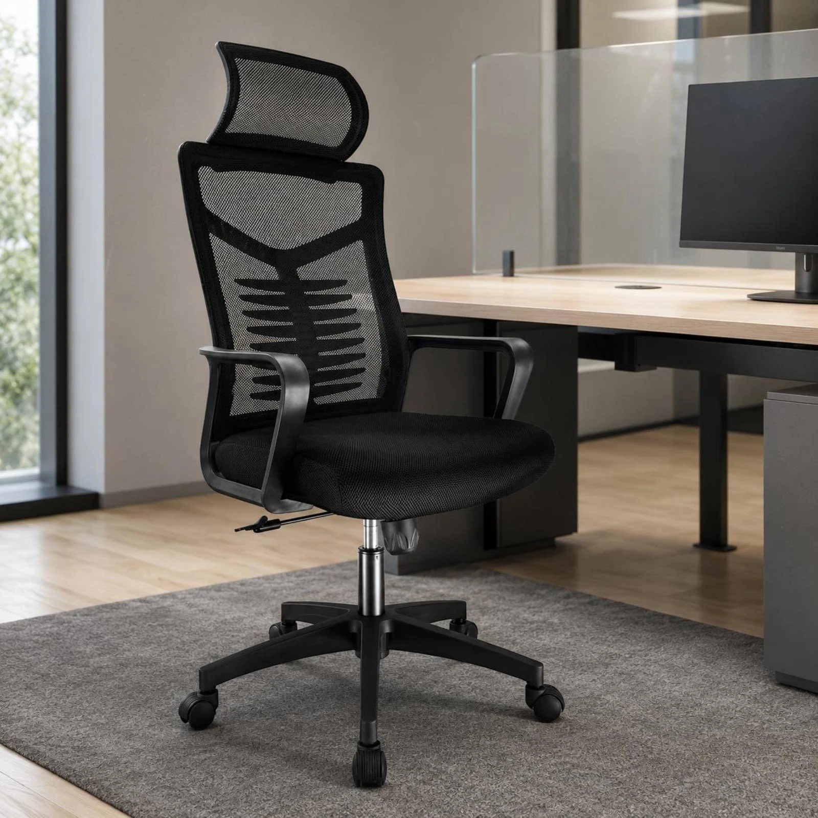 Mesh Office Chair Padded Seat Ergonomic High-Back Chair Workspace Seating Matte Black Rolling Wheels for Students, Dorm Room
Mesh Office Chair Padded Seat Ergonomic High-Back Chair Workspace Seating Matte Black Rolling Wheels for Students, Dorm Room
