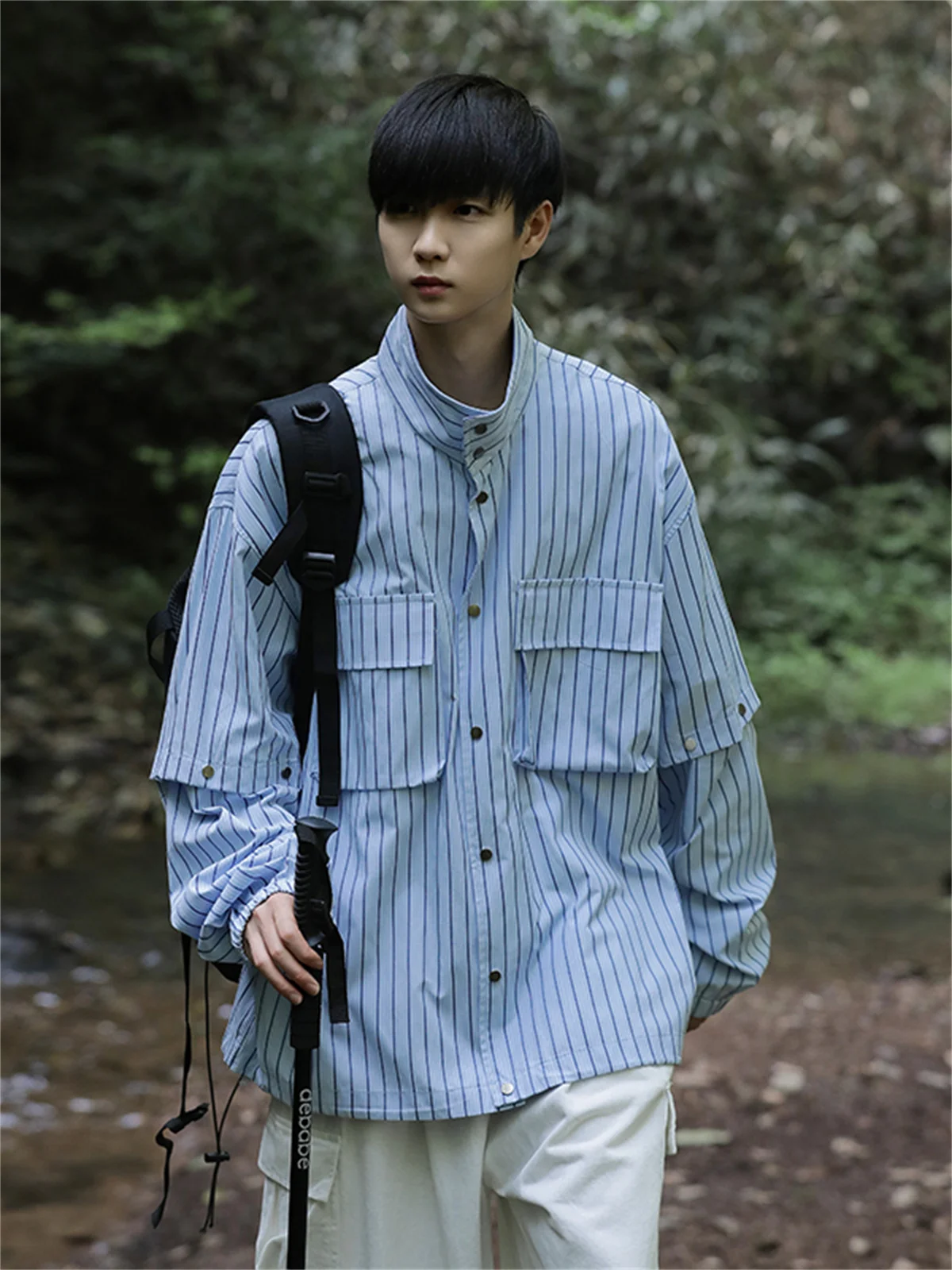 Men's Svel Striped irt Outdoor Sun Protection ort Sve Casual Sle Loose Fit ket Design Workwear Jaet
Men's Svel Striped irt Outdoor Sun Protection ort Sve Casual Sle Loose Fit ket Design Workwear Jaet