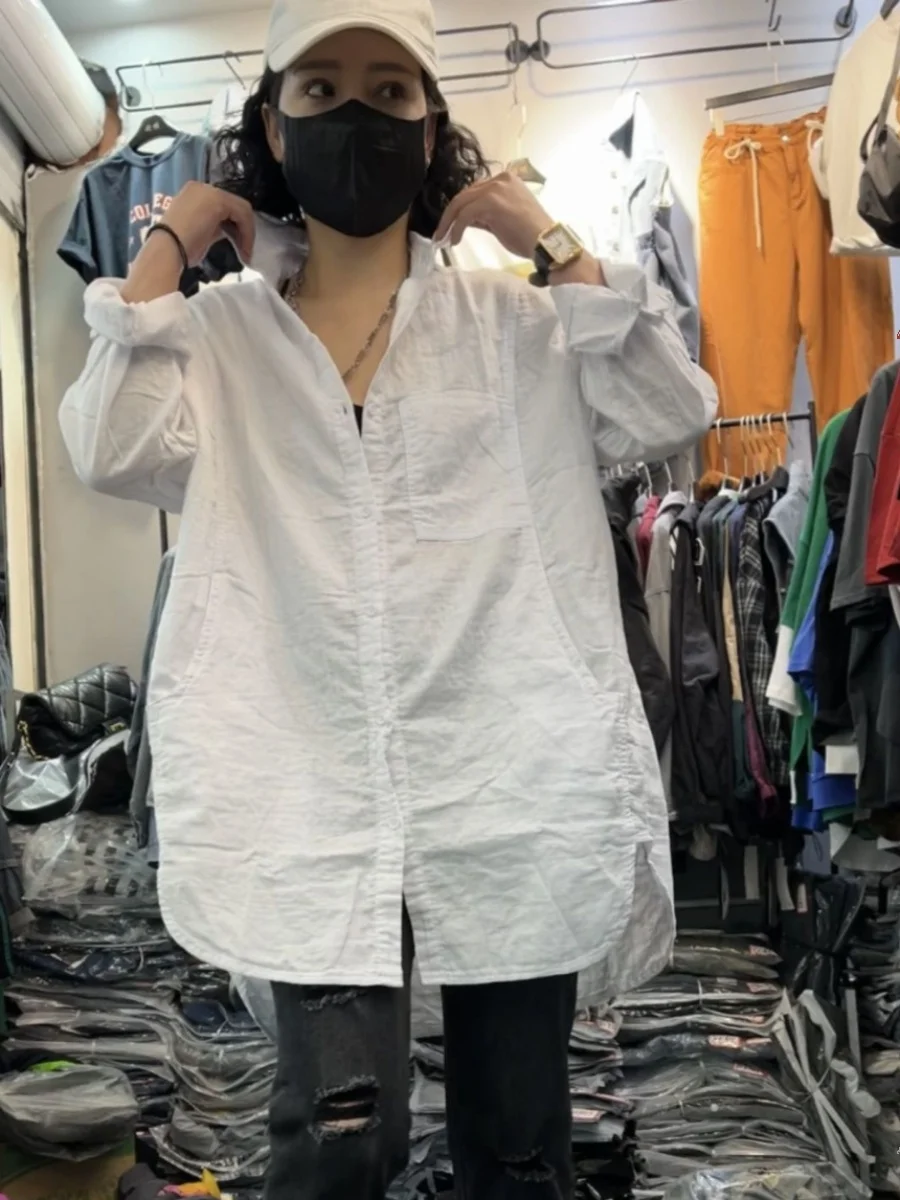 Cotton Linen irt Women's Long Sve Midi Versatile Linen Top Spring Season Comfortable Fit Collar Thin Material
Cotton Linen irt Women's Long Sve Midi Versatile Linen Top Spring Season Comfortable Fit Collar Thin Material