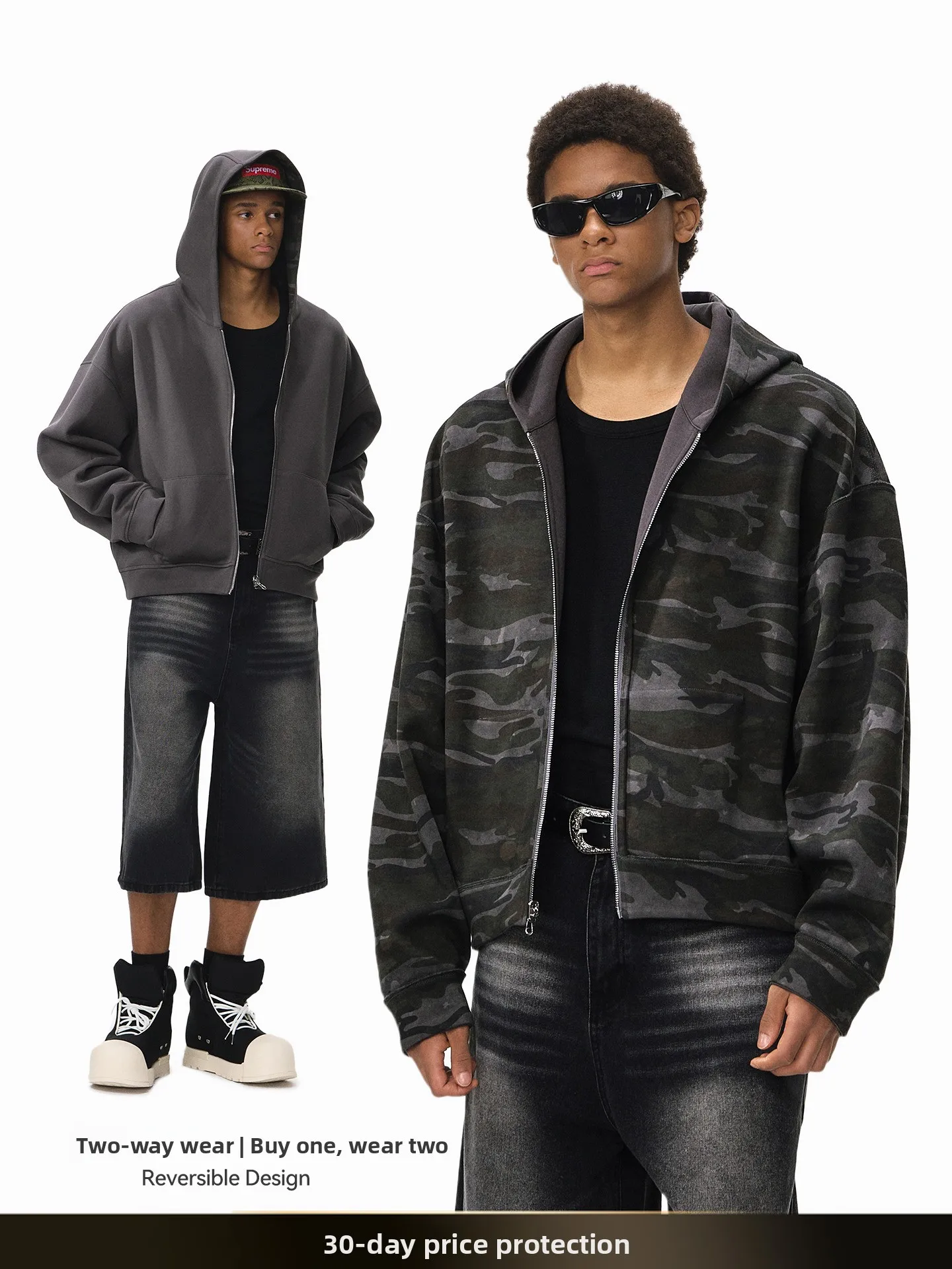 American Retro Boxy Jacket Men's Autumn New Camouflage Double-Sided Wear Loose Casual Outerwear Versatile Hooded Coat
American Retro Boxy Jacket Men's Autumn New Camouflage Double-Sided Wear Loose Casual Outerwear Versatile Hooded Coat