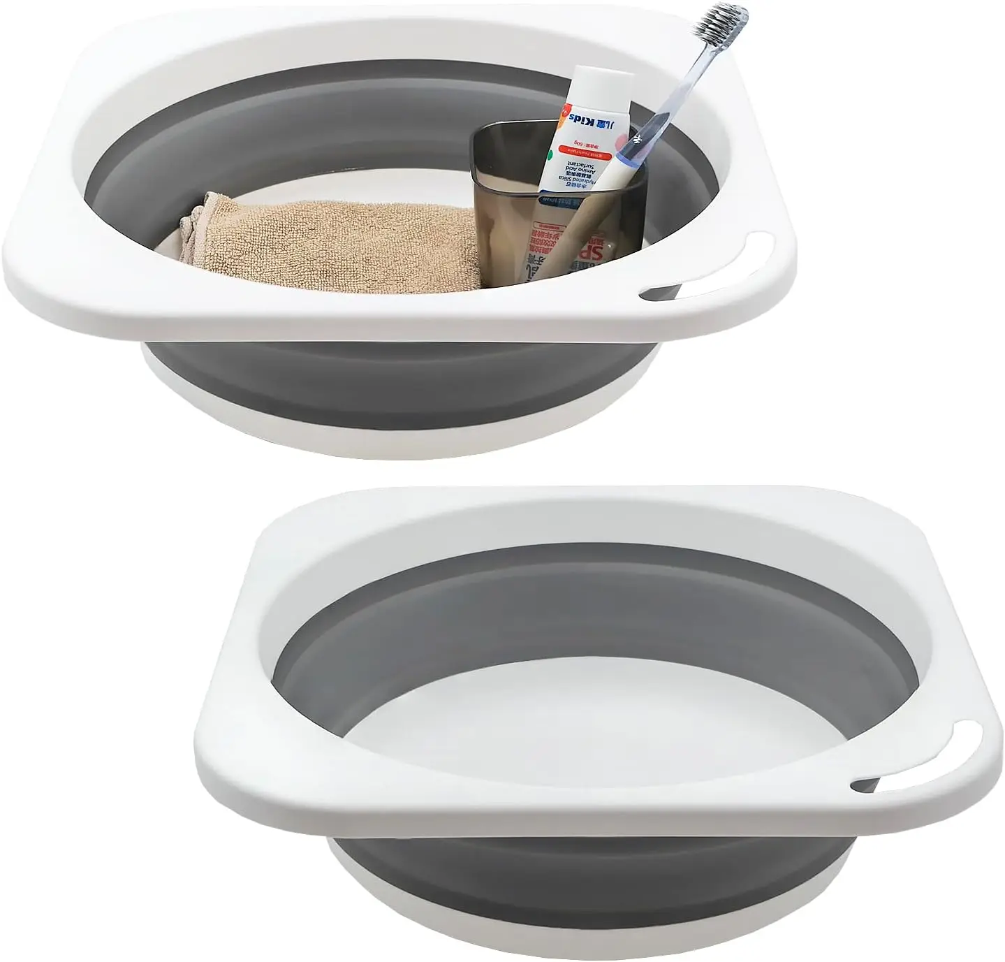 Collapsible Plastic Wash Basin 5L(1.4 Gallon) Kitchen Dishpan Folding Small Bathtub for Dorm Camping Fishing Travel Home (Grey 2
Collapsible Plastic Wash Basin 5L(1.4 Gallon) Kitchen Dishpan Folding Small Bathtub for Dorm Camping Fishing Travel Home (Grey 2