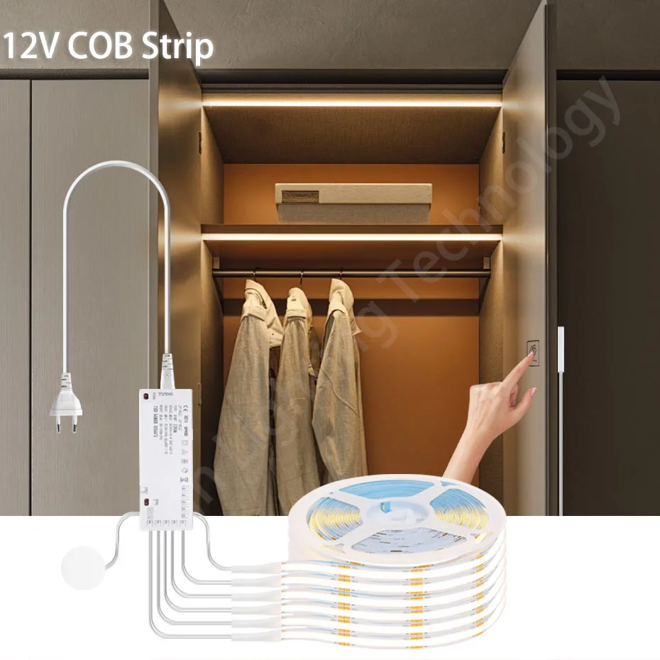 Dimmable Cabinet Light 12V LED COB Strip Motion Sensor Touch Switch Kitchen Shelf Pantry Showcase Bedroom Closet Backlight Lamp
Dimmable Cabinet Light 12V LED COB Strip Motion Sensor Touch Switch Kitchen Shelf Pantry Showcase Bedroom Closet Backlight Lamp