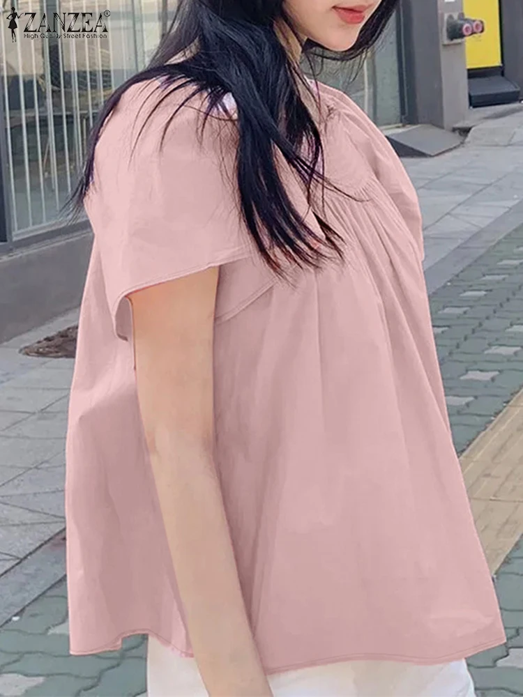 ZANZEA Plus Size Korean Fashion Women Pink Blouses Summer Elegant Chic Smocked Square Neck Short Sleeve Babydoll Tops 5XL
ZANZEA Plus Size Korean Fashion Women Pink Blouses Summer Elegant Chic Smocked Square Neck Short Sleeve Babydoll Tops 5XL