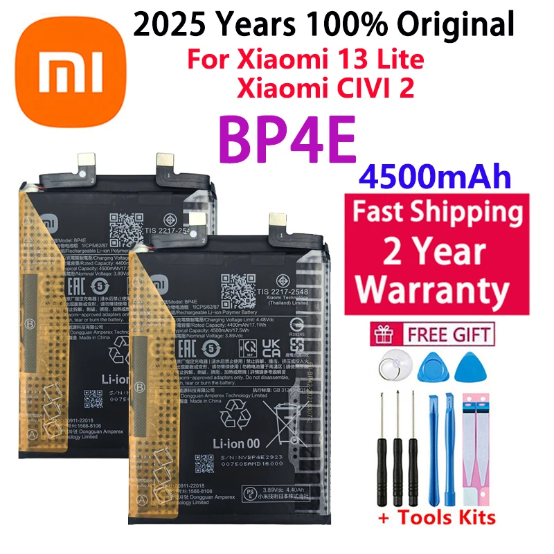 2025 Years 100% Original 4500mAh BP4E Replacement New High Quality Battery For Xiaomi 13 Lite for CIVI 2 Mobile Phone Batteries
2025 Years 100% Original 4500mAh BP4E Replacement New High Quality Battery For Xiaomi 13 Lite for CIVI 2 Mobile Phone Batteries