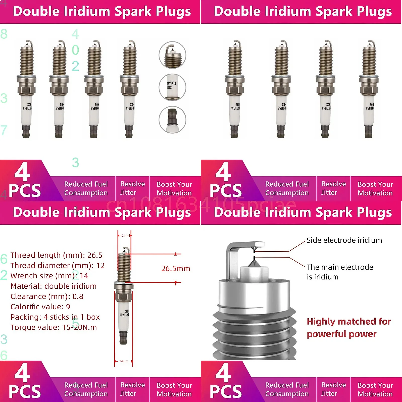 Double Iridium Spark Plug C-17 for Mazda 3 Atenza CX-3 CX-4 CX-5 CX-8 MX-5 RF
Double Iridium Spark Plug C-17 for Mazda 3 Atenza CX-3 CX-4 CX-5 CX-8 MX-5 RF