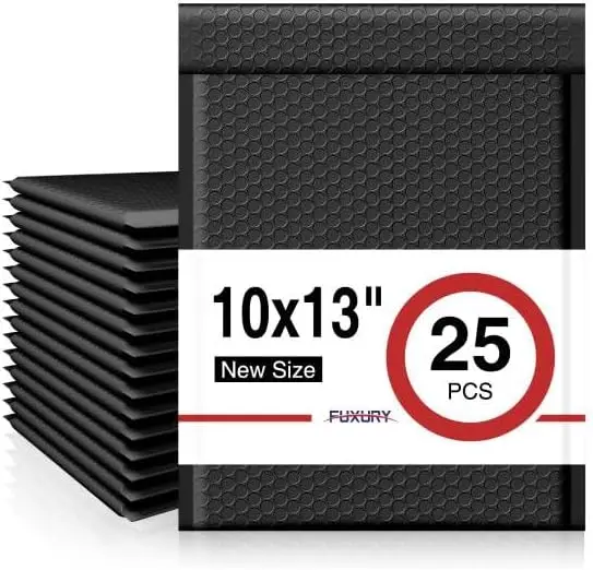 Padded Bubble Mailers 10x13 Inch Black 25 Pack Thick Envelopes for Mailing Books Makeup Small Business
Padded Bubble Mailers 10x13 Inch Black 25 Pack Thick Envelopes for Mailing Books Makeup Small Business