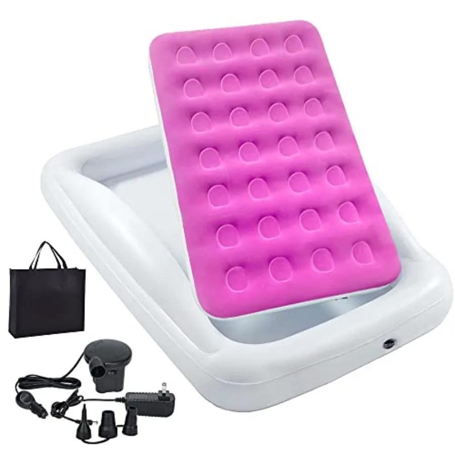 Inflatable Travel Bed Toddler Air Mattress Set, Portable Blow Up Mattress Sleeping Bed Cot with Bed Rails and Electric Pump Ide
Inflatable Travel Bed Toddler Air Mattress Set, Portable Blow Up Mattress Sleeping Bed Cot with Bed Rails and Electric Pump Ide