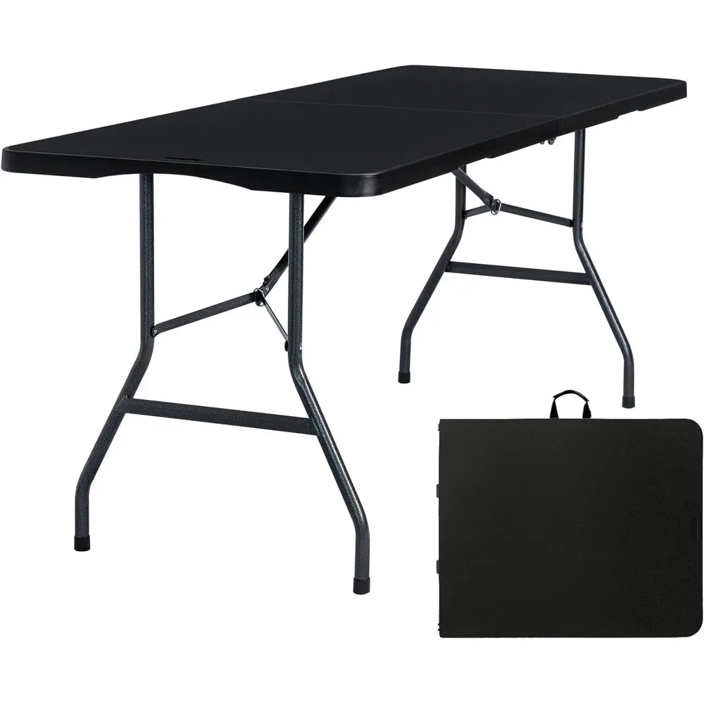 Portable Heavy-Duty 6-Foot Plastic Folding Utility Dining Table, Suitable for Indoor, Outdoor, Camping, Picnic, and Party, Black
Portable Heavy-Duty 6-Foot Plastic Folding Utility Dining Table, Suitable for Indoor, Outdoor, Camping, Picnic, and Party, Black