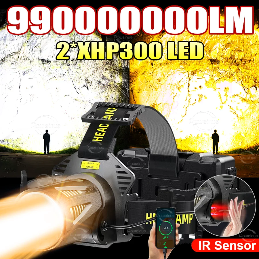 Самая мощная светодиодная фара с ИК-датчиком 9900000LM, супер яркий 3500 м налобный фонарь 18650, перезаряжаемый налобный фонарик, фара высокой мощности с желтым светом, фонарь для кемпинга и рыбалки
Самая мощная светодиодная фара с ИК-датчиком 9900000LM, супер яркий 3500 м налобный фонарь 18650, перезаряжаемый налобный фонарик, фара высокой мощности с желтым светом, фонарь для кемпинга и рыбалки