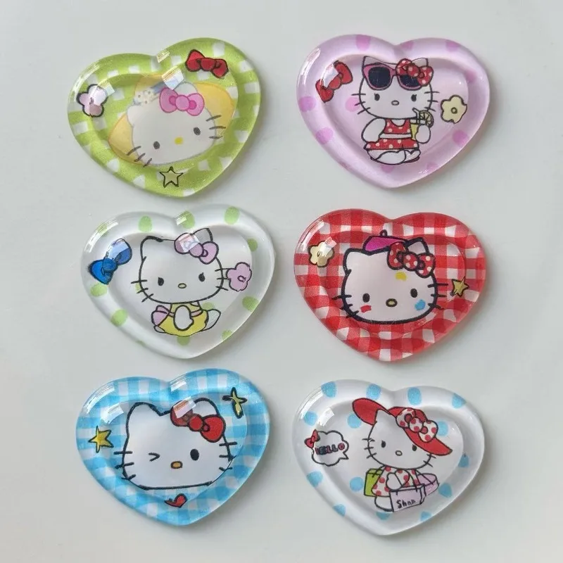 Cartoon Anime Sanrio Acrylic Resin Patch Transparent Grid Love Hello Kitty Handmade DIY Hair Clip Keychain Accessories Materials
Cartoon Anime Sanrio Acrylic Resin Patch Transparent Grid Love Hello Kitty Handmade DIY Hair Clip Keychain Accessories Materials