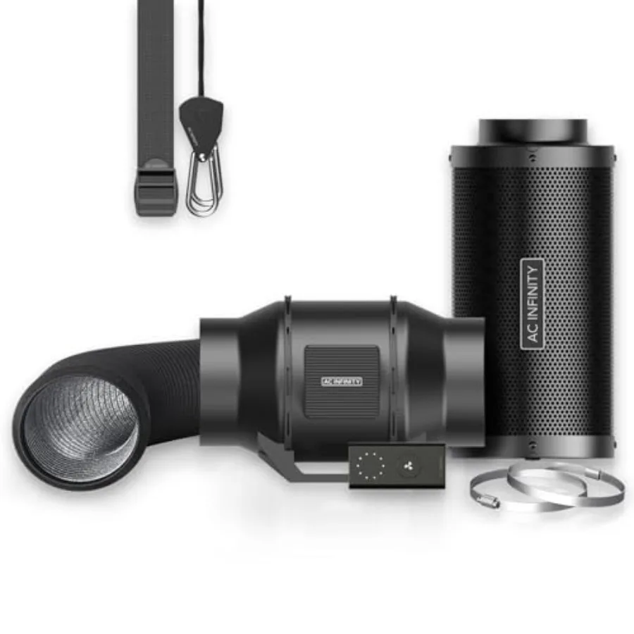 Grow tent air filtration kit: 6-inch carbon filter and CLOUDLINE LITE inline fan combo, black aluminum housing, ultra-quiet coo
Grow tent air filtration kit: 6-inch carbon filter and CLOUDLINE LITE inline fan combo, black aluminum housing, ultra-quiet coo