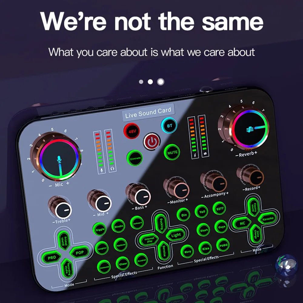 HD BT5.0 Wireless 48V DJ16 Sound Card Microphone Karaoke with Live Streaming for PC Phone Singing Games K600 Sound Mixer
HD BT5.0 Wireless 48V DJ16 Sound Card Microphone Karaoke with Live Streaming for PC Phone Singing Games K600 Sound Mixer