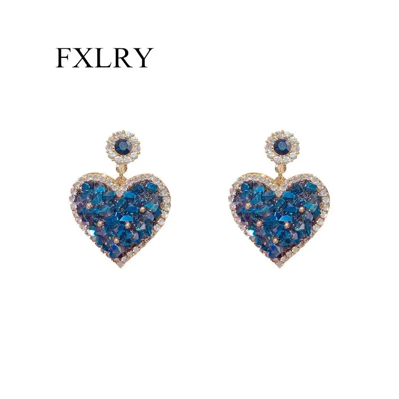 FXLRY Elegant Fashion South Korea Blue Crystal Heart Earring For Women Girl Gift
FXLRY Elegant Fashion South Korea Blue Crystal Heart Earring For Women Girl Gift