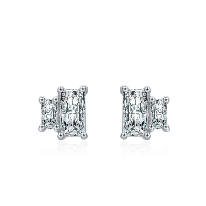 S925 Sterling Silver Rectangular Simulated Diamond Zircon Wedding Party Engagement Gift Silver Earrings Women
S925 Sterling Silver Rectangular Simulated Diamond Zircon Wedding Party Engagement Gift Silver Earrings Women