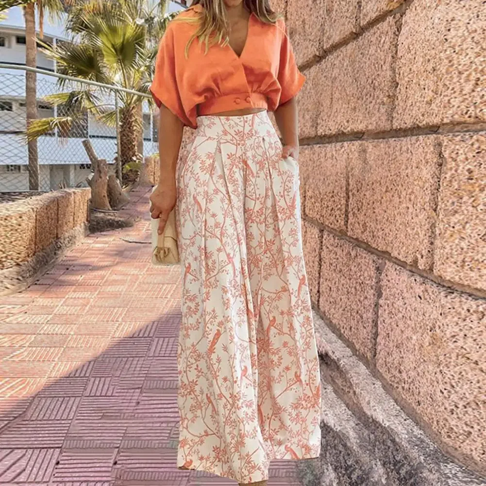 1 Set Attractive Women Outfit Female Crop Top Pants Loose Solid Color Thin Commute
1 Set Attractive Women Outfit Female Crop Top Pants Loose Solid Color Thin Commute