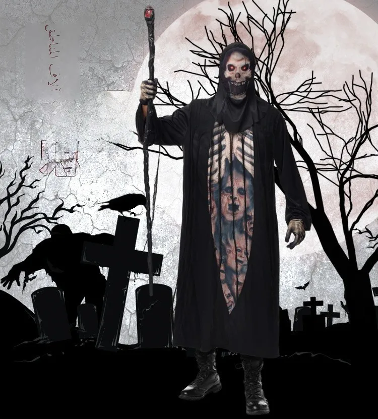 Halloween Skeleton Skeleton Long Robe Ghost Role-playing Costume Terror Cosplay Adult Ghost Clothes Polyester Fiber 100%
Halloween Skeleton Skeleton Long Robe Ghost Role-playing Costume Terror Cosplay Adult Ghost Clothes Polyester Fiber 100%