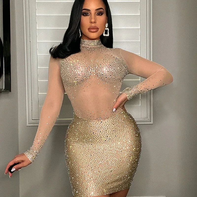 Diamonds Rhinestones Sparkly Birthday Dresses for Women Sexy Mesh See Through Patchwork Party Night Club Prom Bodycon Mini Dress
Diamonds Rhinestones Sparkly Birthday Dresses for Women Sexy Mesh See Through Patchwork Party Night Club Prom Bodycon Mini Dress