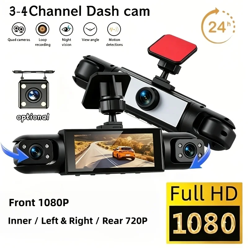 3/4 Channel Panoramic Dash Cam, 3.16" IPS Display, Super Night Vision, 24H Parking Surveillance with Collision Detection
3/4 Channel Panoramic Dash Cam, 3.16" IPS Display, Super Night Vision, 24H Parking Surveillance with Collision Detection