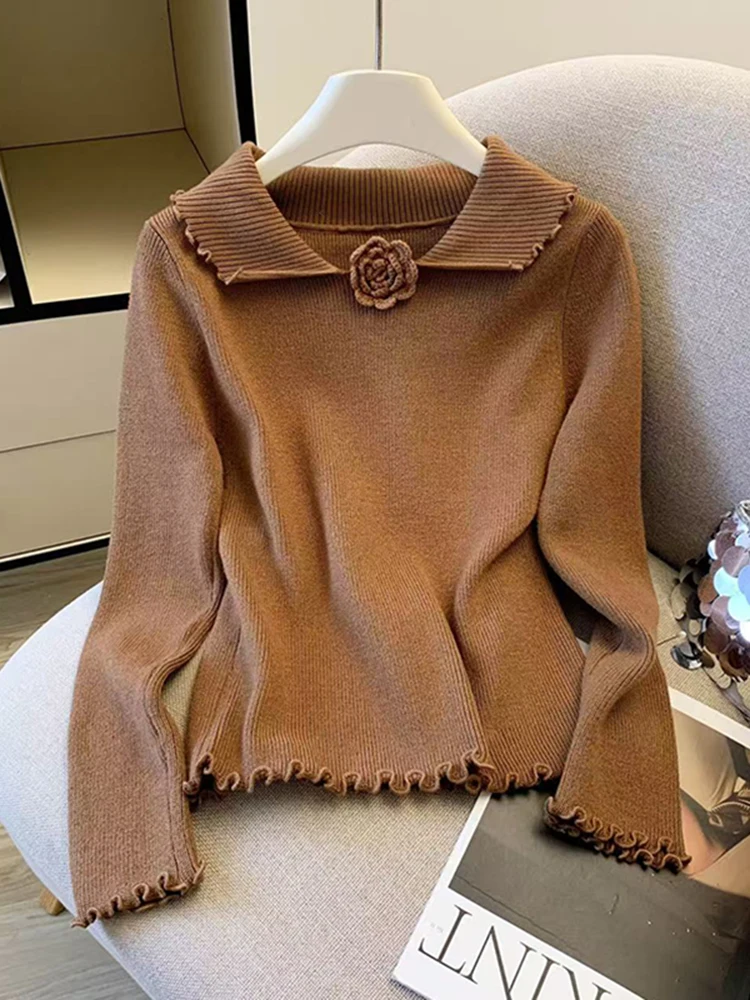 Женский вязаный свитер Ele с 3D цветами и воротником-стойкой, зимний, модный, универсальный, с деревянной отделкой, комфортный крой, длинный рукав
Женский вязаный свитер Ele с 3D цветами и воротником-стойкой, зимний, модный, универсальный, с деревянной отделкой, комфортный крой, длинный рукав