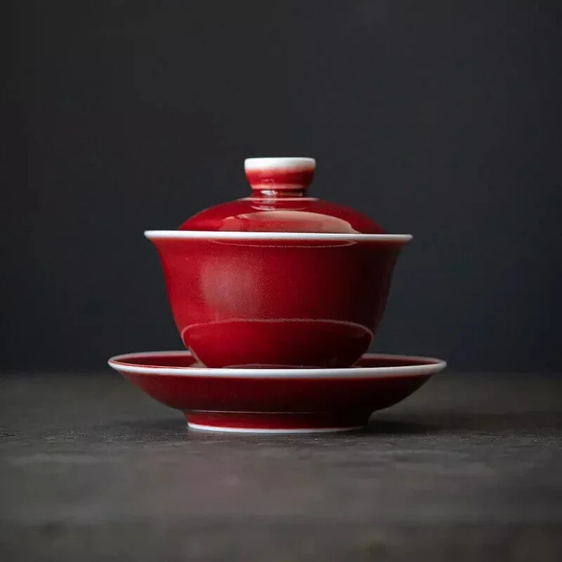 Lang Hong Red Ceramic Gaiwan For Tea Traditional Tureen Teaware Set Chinese
Lang Hong Red Ceramic Gaiwan For Tea Traditional Tureen Teaware Set Chinese