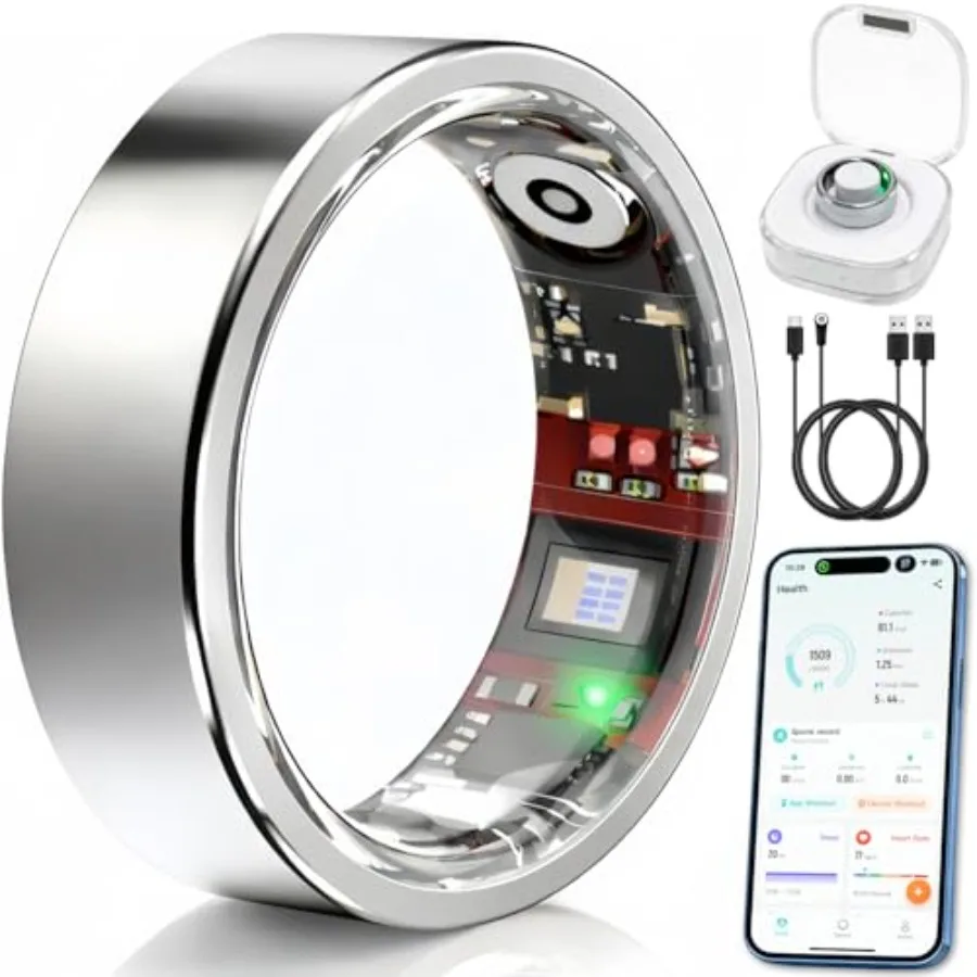 Smart Ring Health and Fitness Tracker for Men and Women Sleep, Heart Rate and SpO₂ Monitoring, Stress and Activity Tracking, Wo
Smart Ring Health and Fitness Tracker for Men and Women Sleep, Heart Rate and SpO₂ Monitoring, Stress and Activity Tracking, Wo