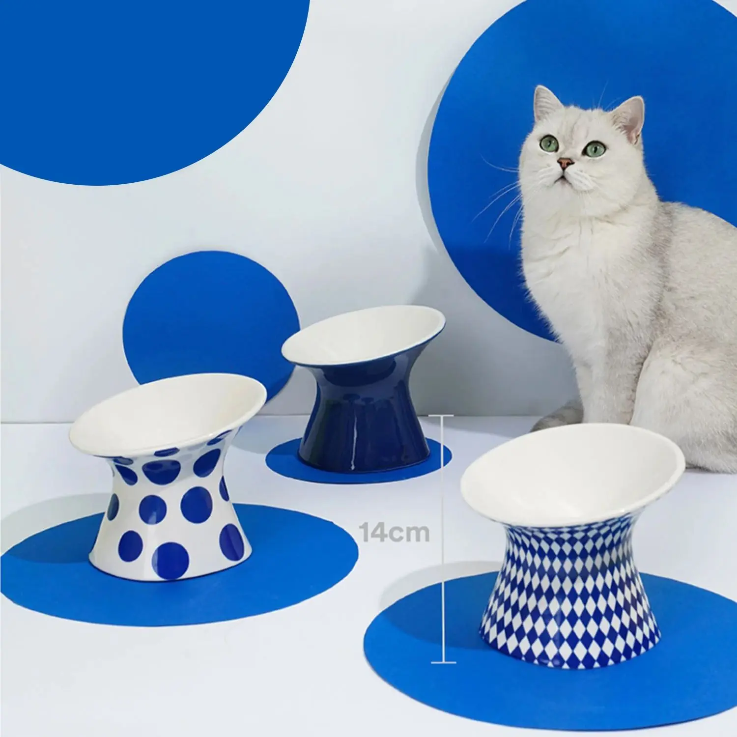 Ceramic Cat and Dog Bowls, Anti-Tip Pet Food Dishes Elevated base design protects cats' necks, suitable for small dogs and cat
Ceramic Cat and Dog Bowls, Anti-Tip Pet Food Dishes Elevated base design protects cats' necks, suitable for small dogs and cat